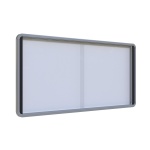 Info-Wandvitrine, 100 cm hoch, 207x5,4 cm (B/T), Rückwand Stahl weiß, 